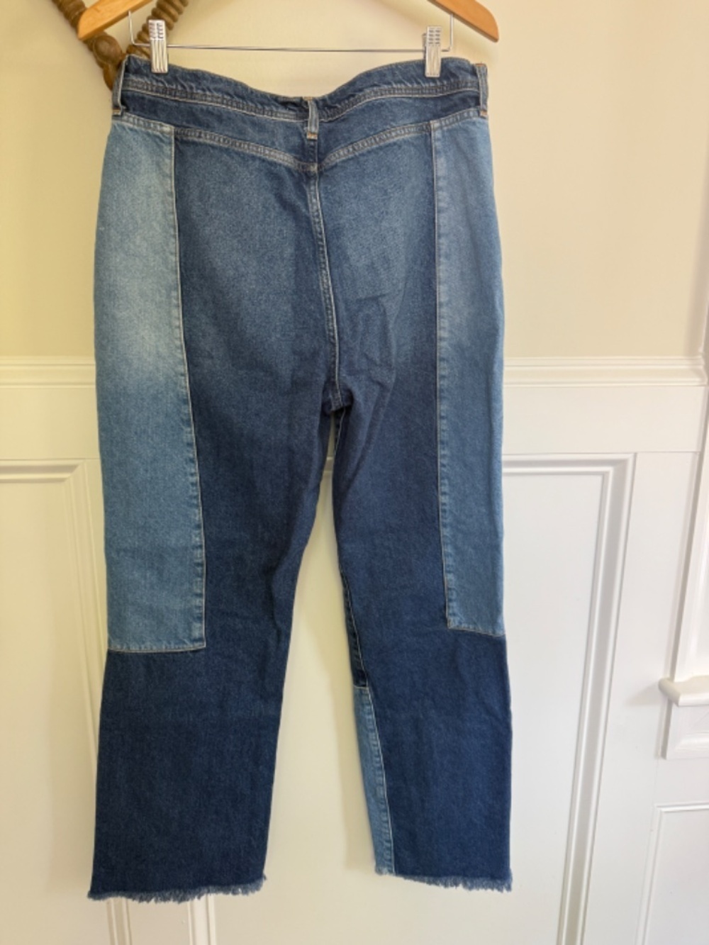 Forever 21 Patchwork Wide Leg Jeans size 32 - Picture 4 of 6